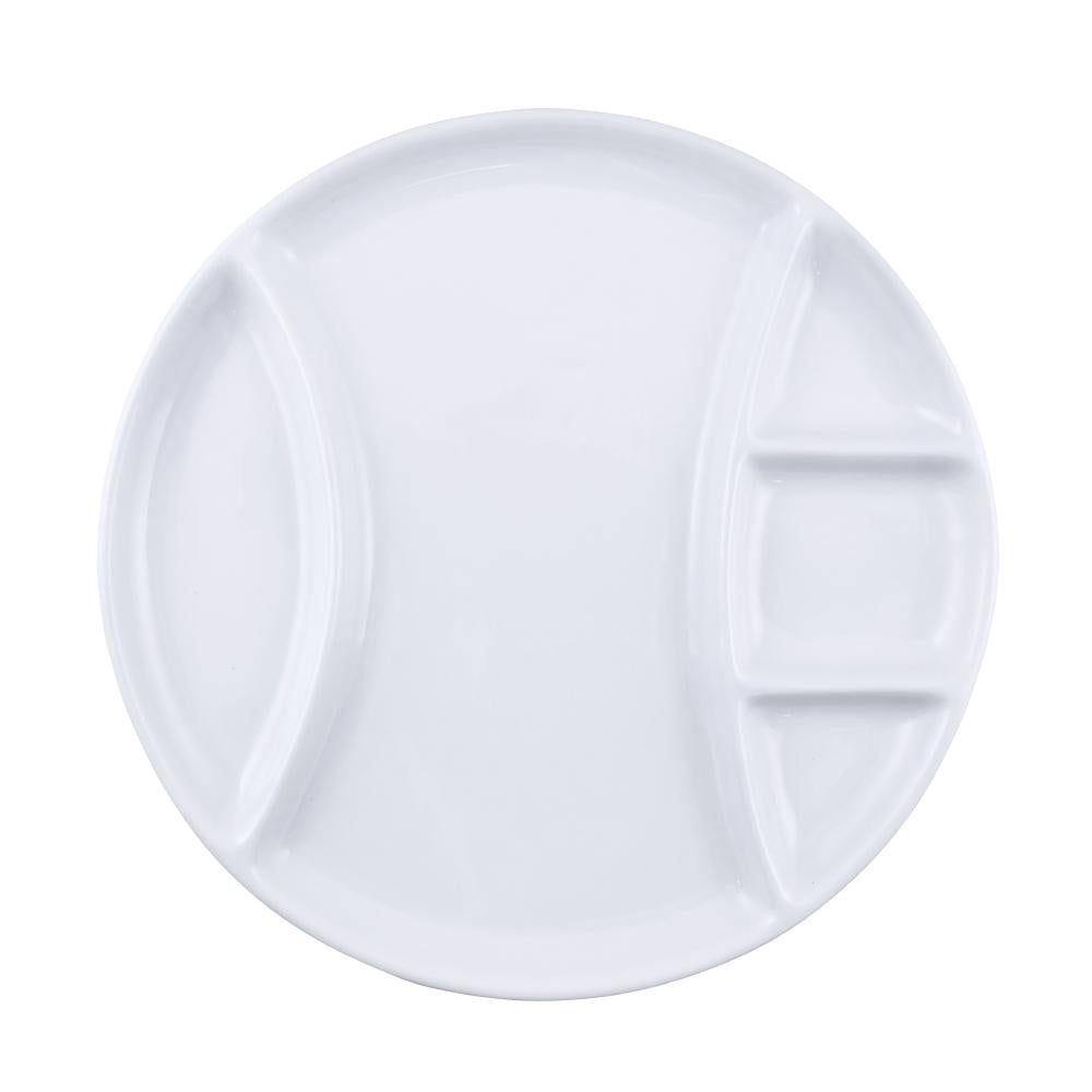 Fondue Porcelain Plates, White, Set of 4