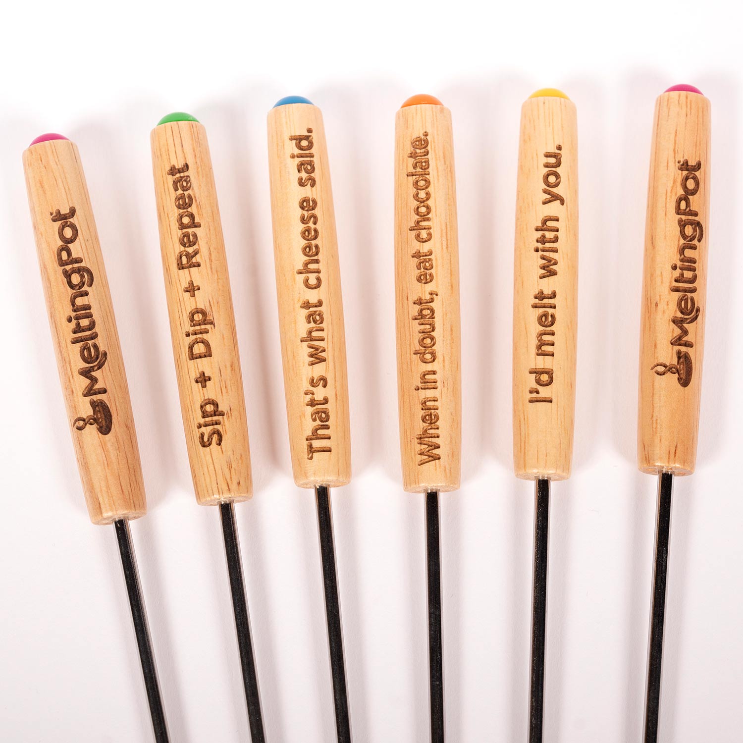 Melting Pot Witty Fondue Forks Lined Up