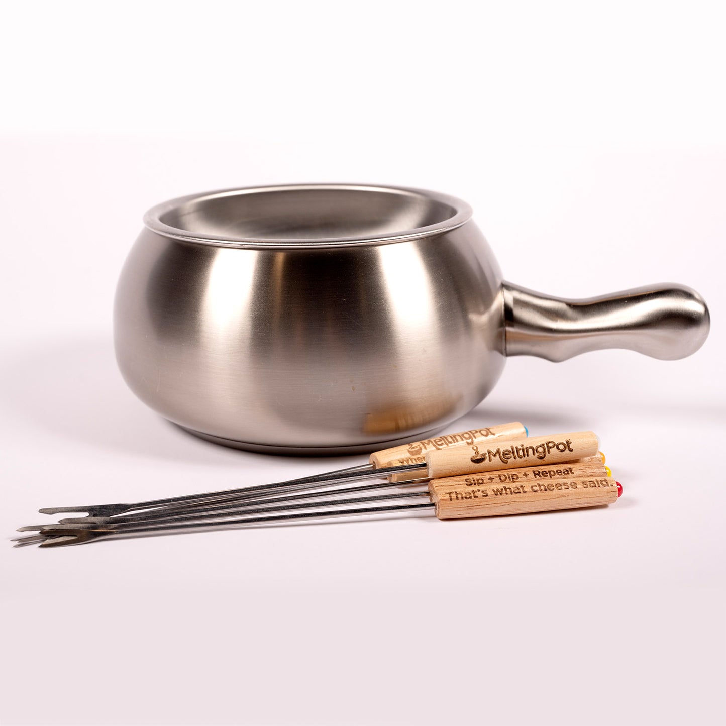 Melting Pot Fondue Pot with Witty Fondue Forks