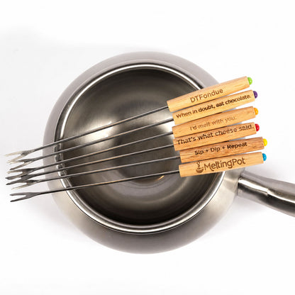 Melting Pot Fondue Pot with Witty Fondue Forks