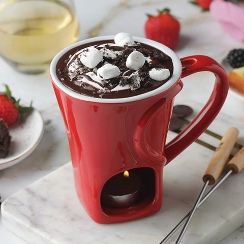 Cookies & Cream Dark Chocolate Fondue in Mug