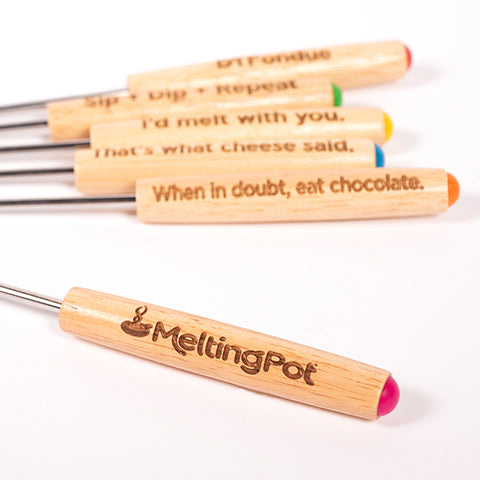 Melting Pot Fondue Forks on Table