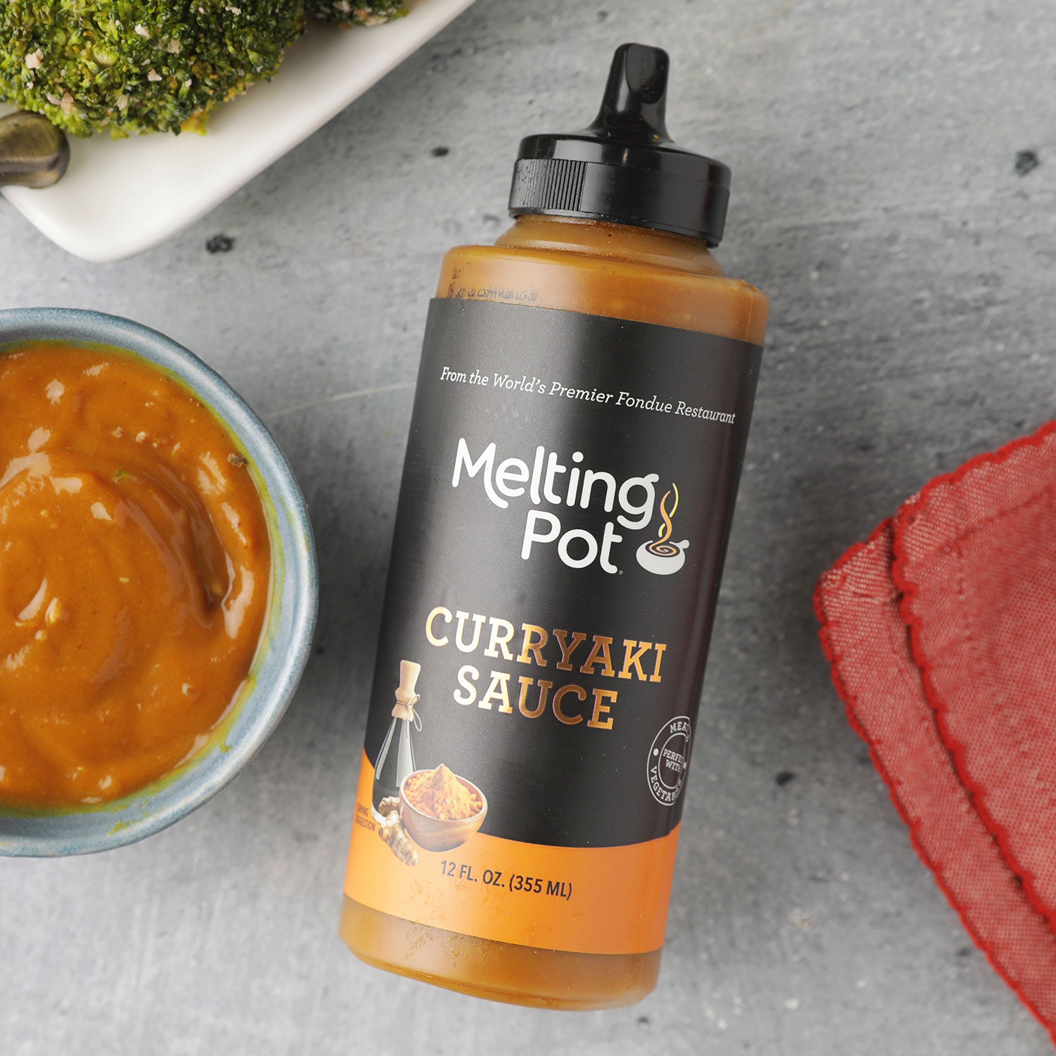 Curryaki Sauce on Slate Table
